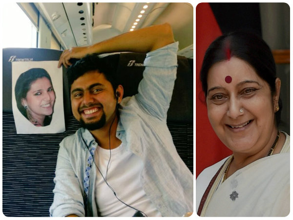 এক টুইটেই কাজ, সদ্য বিবাহিত দম্পতির 'হানিমুন' সমস্যা মেটালেন সুষমা স্বরাজ এক টুইটেই কাজ, সদ্য বিবাহিত দম্পতির 'হানিমুন' সমস্যা মেটালেন সুষমা স্বরাজ