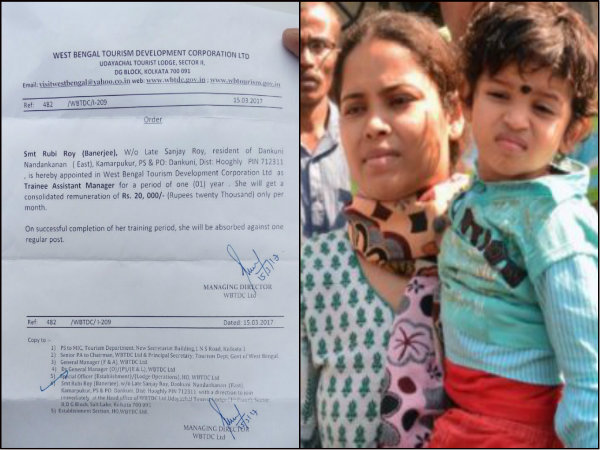 মুখ্যমন্ত্রীর হাত থেকে সরকারি চাকরির নিয়োগপত্র নিলেন মৃত সঞ্জয় রায়ের স্ত্রী মুখ্যমন্ত্রীর হাত থেকে সরকারি চাকরির নিয়োগপত্র নিলেন মৃত সঞ্জয় রায়ের স্ত্রী
