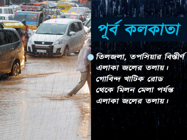 জলমগ্ন কলকাতার বিভিন্ন এলাকা, ভারী বৃষ্টি চলবে জলমগ্ন কলকাতার বিভিন্ন এলাকা, ভারী বৃষ্টি চলবে