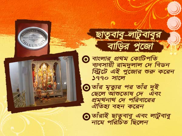 প্রতিমার পাশে পার্বতীর দুই সহচরীর মূর্তি, এখনও আকর্ষণীয় ছাতুবাবু-লাটুবাবুর বাড়ির পুজো প্রতিমার পাশে পার্বতীর দুই সহচরীর মূর্তি, এখনও আকর্ষণীয় ছাতুবাবু-লাটুবাবুর বাড়ির পুজো