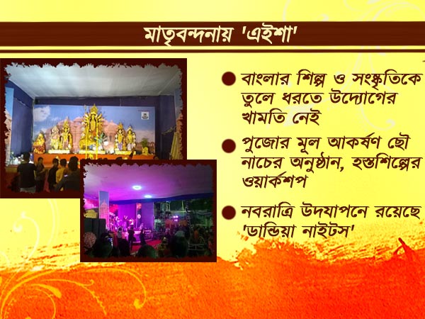 বয়সে নবীন হলেও বঙ্গ সংষ্কৃতিকে প্রবাসে তুলে ধরার অনন্য উদ্যোগ এইশা দুর্গাপুজো কমিটির বয়সে নবীন হলেও বঙ্গ সংষ্কৃতিকে প্রবাসে তুলে ধরার অনন্য উদ্যোগ এইশা দুর্গাপুজো কমিটির