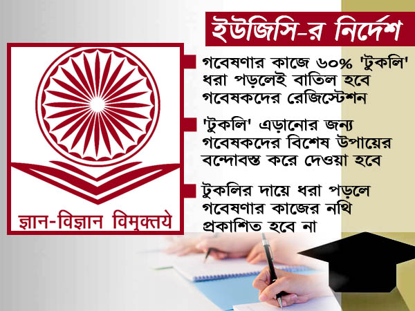 গবেষণার কাজে 'টুকলি' রুখতে কড়া পদক্ষেপ ইউজিসি-র, বাতিল হতে পারে গবেষকদের রেজিস্ট্রেশন গবেষণার কাজে 'টুকলি' রুখতে কড়া পদক্ষেপ ইউজিসি-র, বাতিল হতে পারে গবেষকদের রেজিস্ট্রেশন