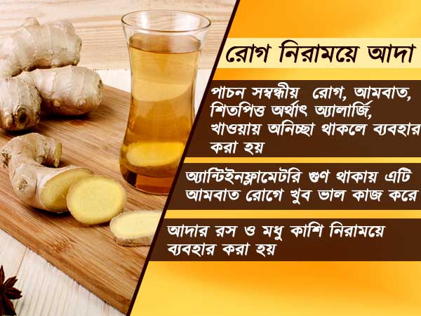 রোগ নিরাময়ে আদা