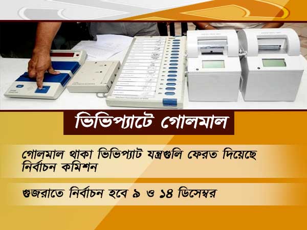গুজরাতে হাজার হাজার ভিভিপ্যাট মেশিনে গোলমাল, নির্বাচনের প্রাক্কালে বিতর্ক শুরু গুজরাতে গুজরাতে হাজার হাজার ভিভিপ্যাট মেশিনে গোলমাল, নির্বাচনের প্রাক্কালে বিতর্ক শুরু গুজরাতে
