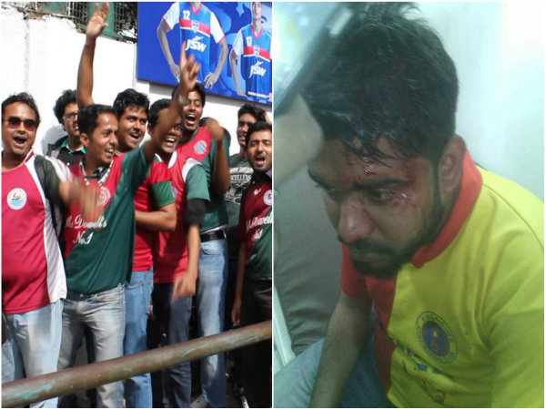 লজ্জা ! ডার্বি জিতে মোহন সমর্থকদের গুন্ডামি লজ্জা ! ডার্বি জিতে মোহন সমর্থকদের গুন্ডামি