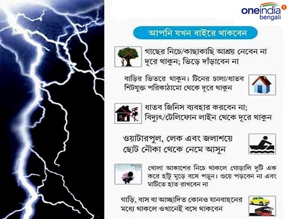 বজ্রপাতের সময় কী করা উচিত