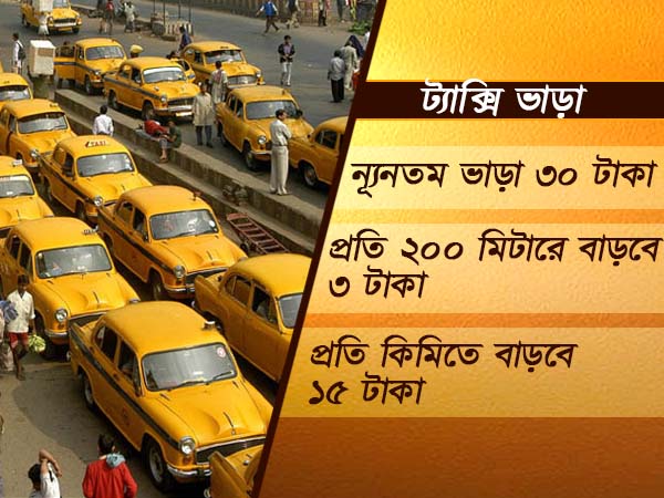 ট্যাক্সিতে ন্যূনতম ভাড়া ৩০ টাকা