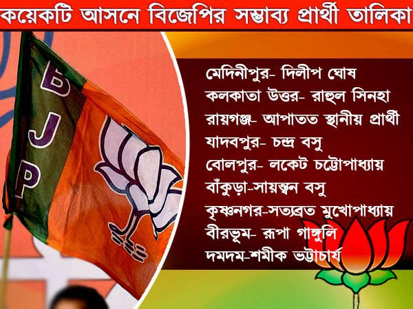 বিজেপির সম্ভাব্য তালিকা