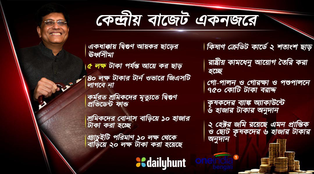 মোদী সরকারের বাজেটে কোন কোন চমক রইল দেখুন ইনফো-গ্রাফিক্স-এ মোদী সরকারের বাজেটে কোন কোন চমক রইল দেখুন ইনফো-গ্রাফিক্স-এ