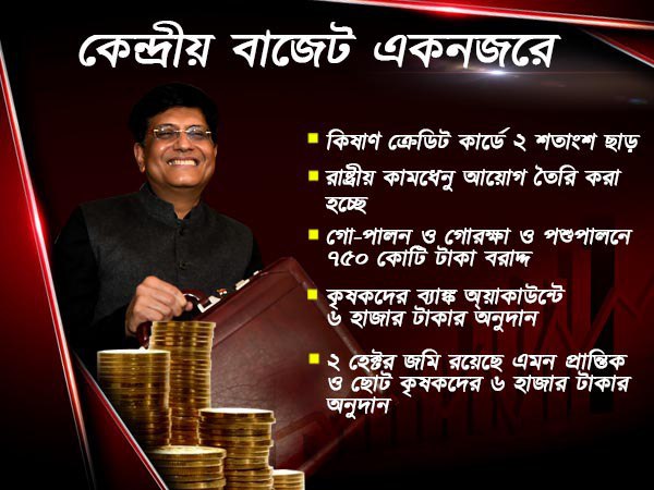৫ লক্ষ টাকা আয়ে কর ছাড় থেকে কৃষকদের জন্য একাধিক প্রকল্প, কেন্দ্রীয় বাজেট দেখে নিন একনজরে ৫ লক্ষ টাকা আয়ে কর ছাড় থেকে কৃষকদের জন্য একাধিক প্রকল্প, কেন্দ্রীয় বাজেট দেখে নিন একনজরে