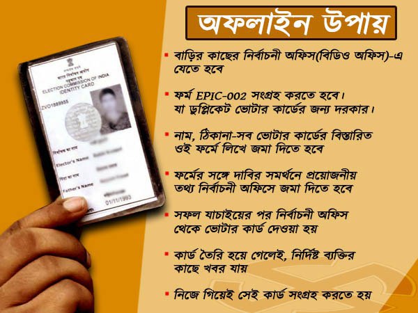 ভোটার কার্ড পেতে অফলাইন উপায়