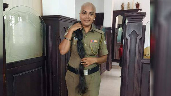 ক্যান্সার রোগীদের জন্য নিজের চুল দান কেরলেন মহিলা কনস্টেবলের ক্যান্সার রোগীদের জন্য নিজের চুল দান কেরলেন মহিলা কনস্টেবলের