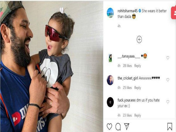 মেয়েকে নিয়ে যা লিখলেন হিটম্যান