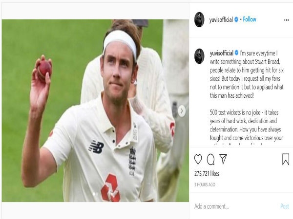 কী লিখলেন যুবরাজ