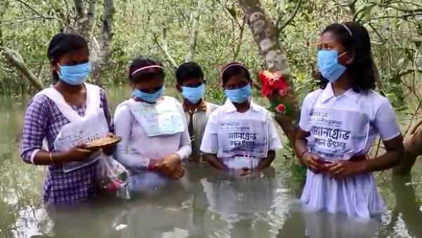 সুন্দরবনে গাছকে রাখি পরিয়ে অনন্য উদযাপন সুন্দরবনে গাছকে রাখি পরিয়ে অনন্য উদযাপন