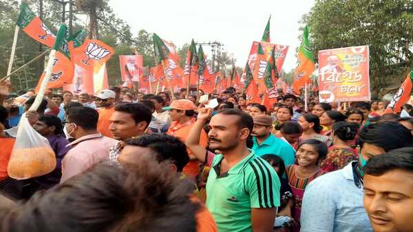 ব্রিগেডের সমর্থনে নন্দীগ্রামে পদযাত্রা শুভেন্দুর