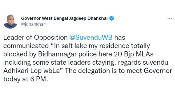 রাজ্যপালের টুইট